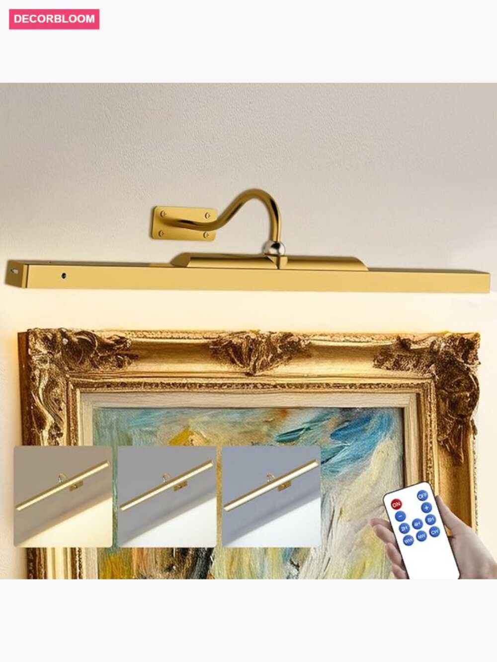 24 Inch Battery Operated Picture Light with Remote & Timer